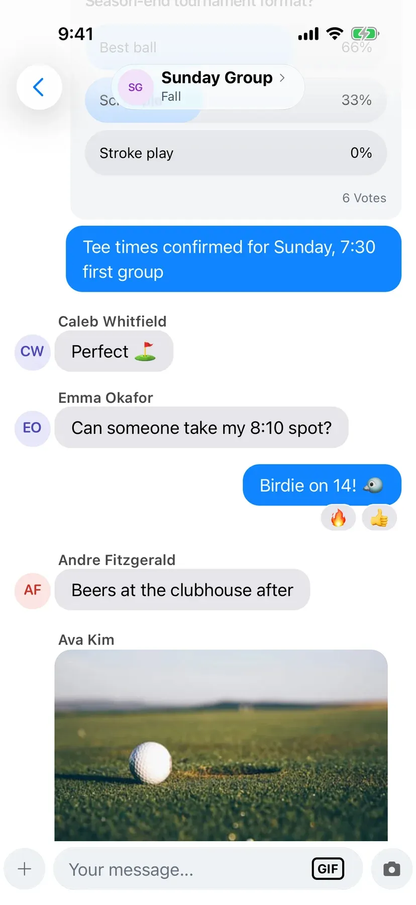 BenchApp team chat conversation